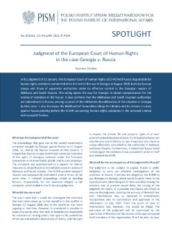 Judgment of the European Court of Human Rights in the case Georgia v. Russia Cover Image