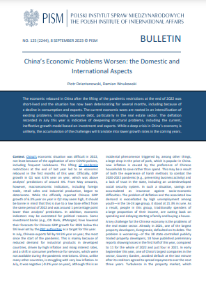 China's Economic Problems Worsen: the Domestic and International Aspects Cover Image