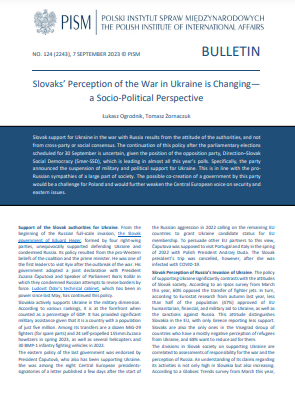 Slovaks' Perception of the War in Ukraine is Changing - a Socio-Political Perspective