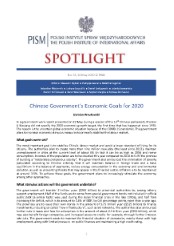 Chinese Government’s Economic Goals for 2020