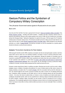 Gesture Politics and the Symbolism of Compulsory Military Conscription - The Lithuanian Government sends signals to Russia and to its own public Cover Image