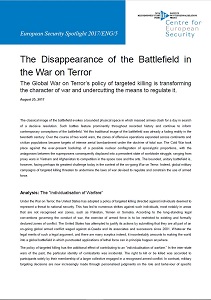 The Disappearance of the Battlefield in the War on Terror - The Global War on Terror’s policy of targeted killing is transforming the character of war and undercutting the means to regulate it. Cover Image