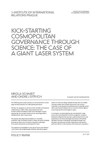 Kick-Starting Cosmopolitan Governance Through Science: The Case of a Giant Laser System