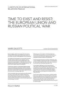 Time to exist and resist: the European Union and Russian political war Cover Image
