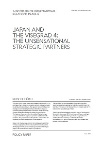Japan and the Visegrad 4: the unsensational strategic partners