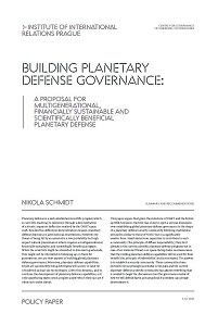 Building planetary defense governance: a proposal for multigenerational, financially sustainable and scientifically beneficial planetary defense Cover Image