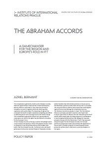 The Abraham Accords: a game changer for the region and Europe’s role in it? Cover Image