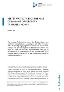 Better Protection of the Rule of Law – Or of European Taxpayers’ Money Cover Image