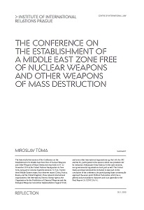 The conference on the establishment of a Middle East Zone Free of Nuclear Weapons and Other Weapons of Mass Destruction Cover Image