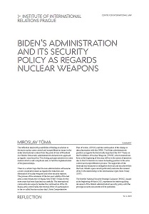 Biden's Administration and Its Security Policy as Regards Nuclear Weapons