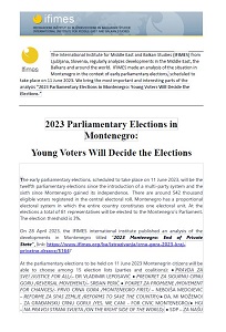 2023 Parliamentary Elections in Montenegro: Young Voters Will Decide the Elections Cover Image