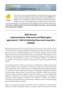 2023 Kosovo: Implementation of Brussels and Washington agreements - Path to Enduring Peace and Long-term Stability Cover Image