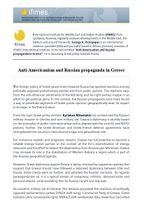 Anti-Americanism and Russian propaganda in Greece Cover Image