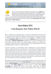 Open Balkan 2022: Crisis Response Tool - Winter 2022/23