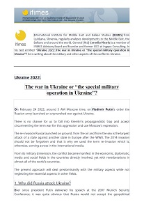 Ukraine 2022: The war in Ukraine or “the special military operation in Ukraine”?
