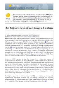 BiH Judiciary: How politics destroyed independence Cover Image