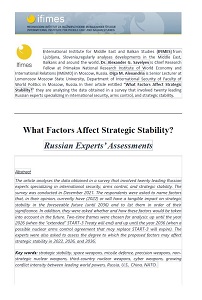 What Factors Affect Strategic Stability? Russian Experts’ Assessments