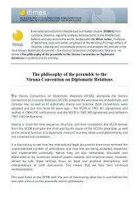 The philosophy of the preamble to the Vienna Convention on Diplomatic Relations Cover Image