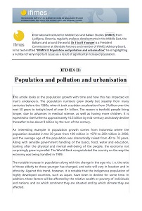 IFIMES II: Population and pollution and urbanisation