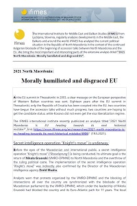 2021 North Macedonia: Morally humiliated and disgraced EU Cover Image