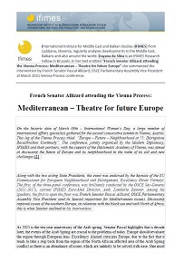 French Senator Allizard attending the Vienna Process: Mediterranean – Theatre for future Europe