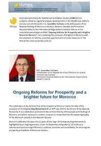 Ongoing Reforms for Prosperity and a brighter future for Morocco