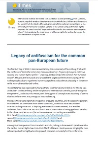 Legacy of antifascism for the common pan-European future