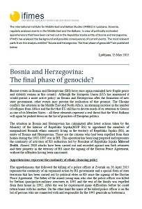 Bosnia and Herzegovina: The final phase of genocide? Cover Image
