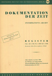 Dokumentation der Zeit – Register für die Hefte 205 bis 228