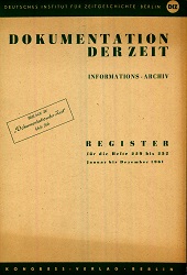 Dokumentation der Zeit – 1961 Register für die Hefte 229 bis 252