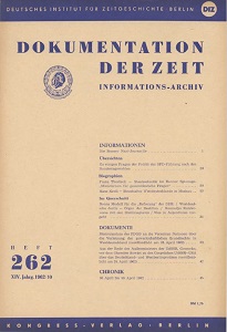 Documentation of Time 1962 / 262 Cover Image