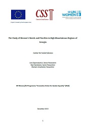 The Study of Women’s Needs and Priorities in High Mountainous Regions of Georgia