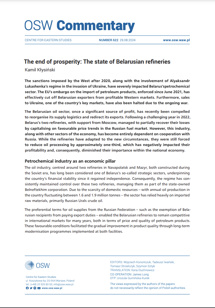 The end of prosperity: The state of Belarusian refineries