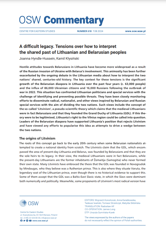 A difficult legacy. Tensions over how to interpret the shared past of Lithuanian and Belarusian peoples