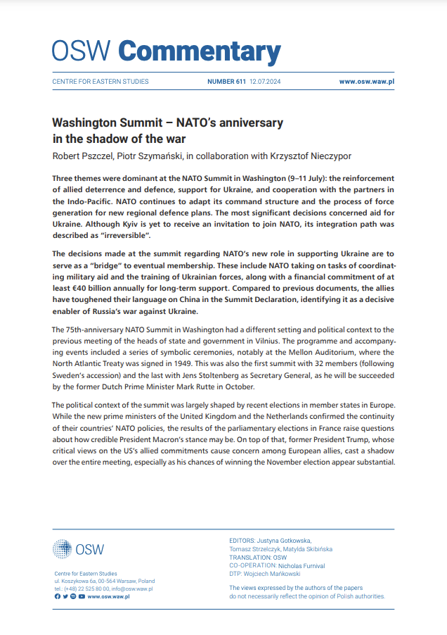 Washington Summit – NATO's anniversary in the shadow of the war