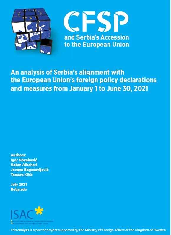 An analysis of Serbia’s alignment with the European Union’s foreign policy declarations and measures from January 1 to June 30, 2021 Cover Image