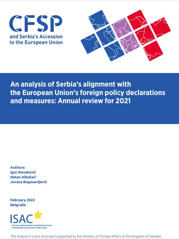 An analysis of Serbia’s alignment with the European Union’s foreign policy declarations and measures: Annual review for 2021 Cover Image