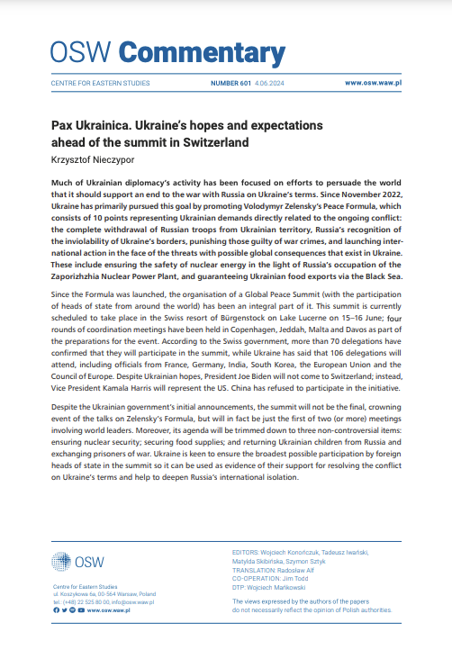 Pax Ukrainica. Ukraine’s hopes and expectations ahead of the summit in Switzerland