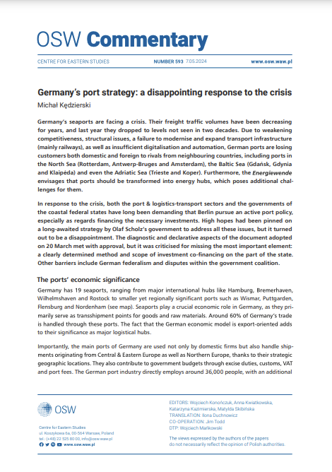 Germany’s port strategy: a disappointing response to the crisis