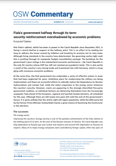 Fiala’s government halfway through its term: security reinforcement overshadowed by economic problems