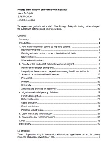 Poverty of the children of the Moldovan migrants