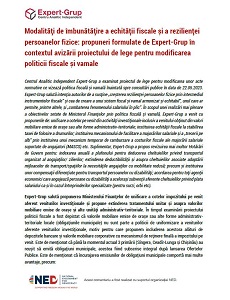 Ways to improve fiscal Fairness and the Resilience of Natural Persons: Proposals formulated by the Expert Group in the context of the approval of the draft law to amend the fiscal and customs policy Cover Image