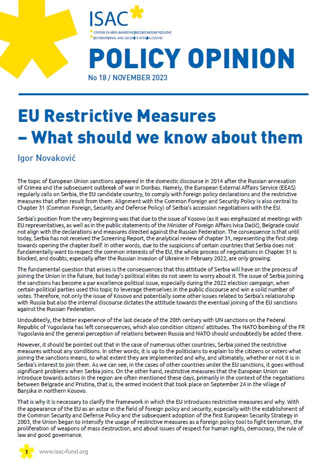 Sistem restriktivnih mera EU – šta treba znati o njima