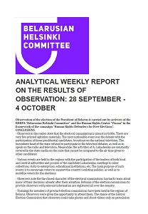 Analytical Report on the Results of Observation: September 28 – October 4