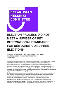 Election Process did not meet a number of Key International Standards for Demoratic and Free Elections