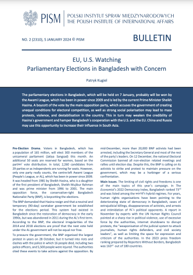 EU, U.S. Watching Parliamentary Elections in Bangladesh with Concern