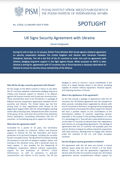 UK Signs Security Agreement with Ukraine