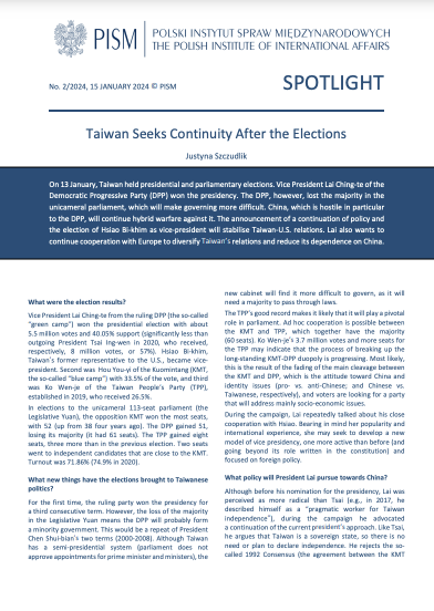 Taiwan Seeks Continuity After the Elections