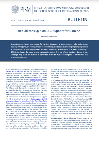 Republicans Split on U.S. Support for Ukraine