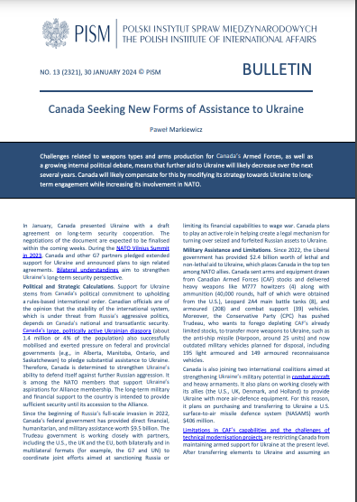 Canada Seeking New Forms of Assistance to Ukraine